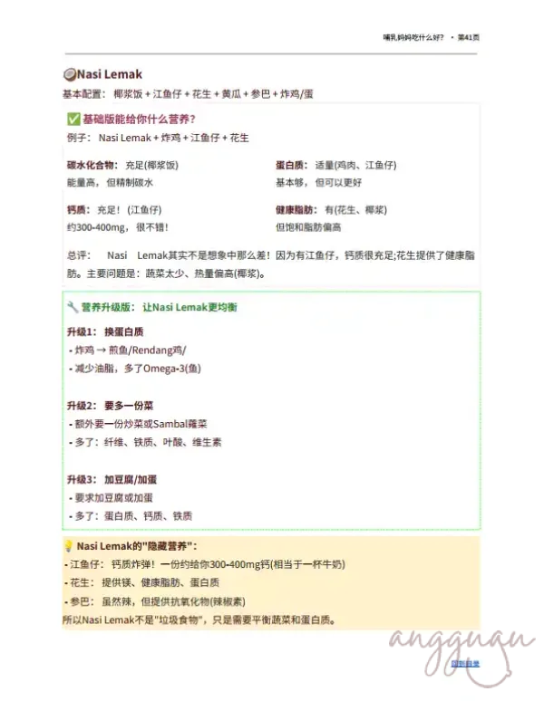Pg41 - Nasilemak 哺乳妈妈吃什么好?不靠保健品,也能确保营养充足